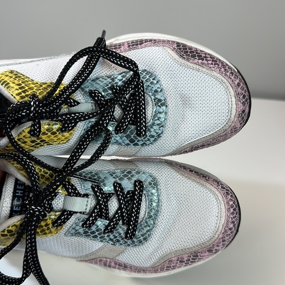 Skechers Rovina Jungle Vibes White Faux Leather Chunky Dad Sneakers Size 7 - Picture 13 of 15